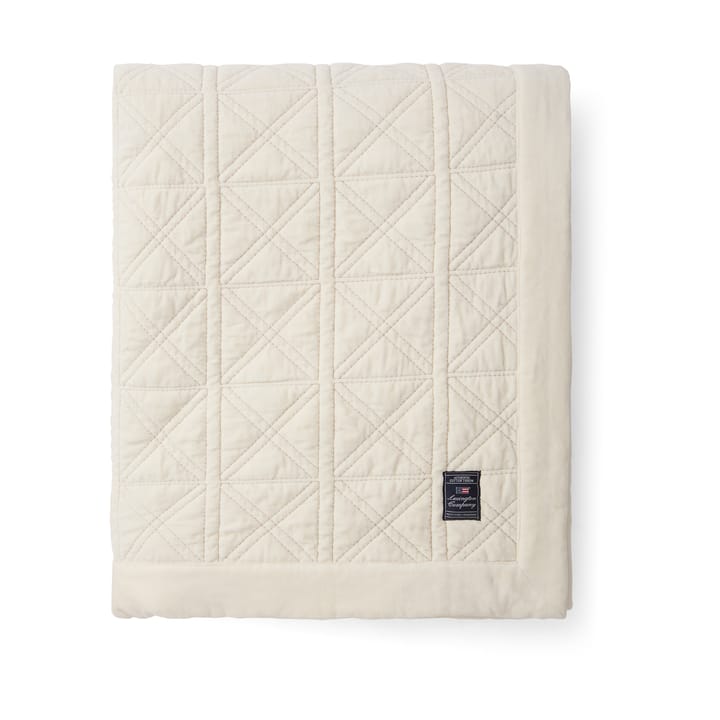 Καπιτονέ βελούδινο κάλυμμα Quilted organic cotton velvet 160x240 cm - Άσπρο - Lexington