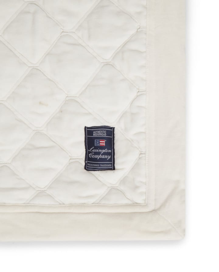 Quilted Organic Cotton Velvet Κουβερλί, 240x260 εκ - Snow white - Lexington