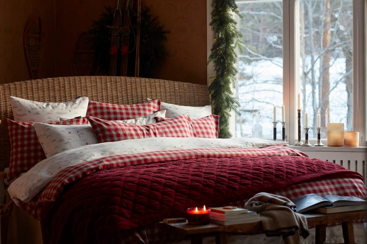 Quilted Organic Cotton Velvet Κουβερλί, 240x260 εκ, Κόκκινο Lexington