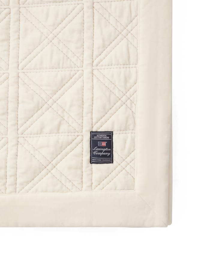 Καπιτονέ βελούδινο κάλυμμα Quilted organic cotton velvet 260x240 cm, Άσπρο Lexington