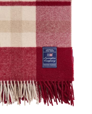 Red-beige Checked ανακυκλωμένο μαλλί ριχτάρι 130x170 cm - Red-beige - Lexington