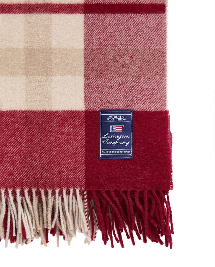 Red-beige Checked ανακυκλωμένο μαλλί ριχτάρι 130x170 cm, Red-beige Lexington