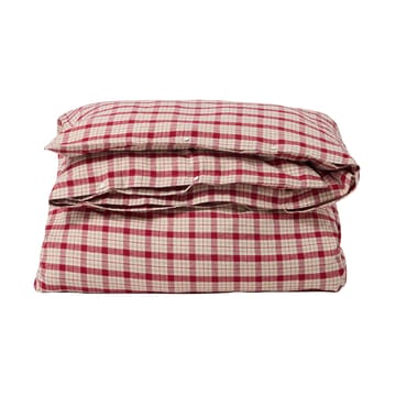 Red-beige Checked βαμβακερό φανέλα σετ κρεβατιού 2 τεμ - 50x60 cm, 150x210 cm - Lexington