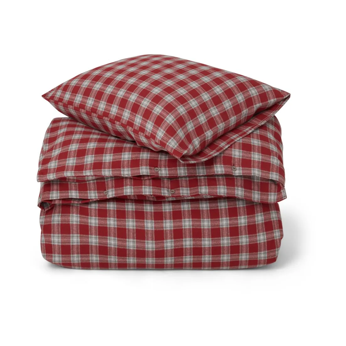 Red Checked Cotton Flannel bed set, 50x60 εκ. 150x210 εκ Lexington