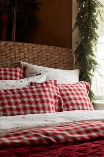 Red Checked Cotton Flannel bed set - 50x60 εκ. 150x210 εκ - Lexington