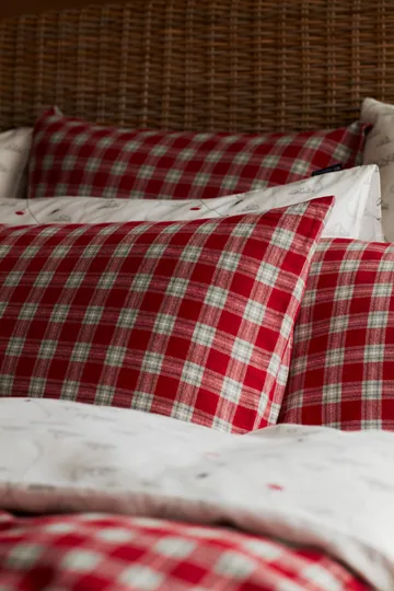 Red Checked Cotton Flannel bed set - 50x60 εκ. 150x210 εκ - Lexington