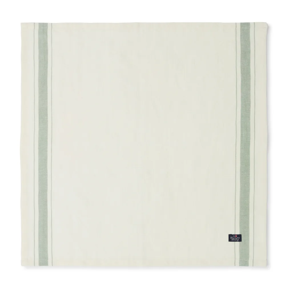 Side πετσέτα ριγέ από οργανικό βαμβάκι 50x50 cm, Λευκό-πράσινο Lexington