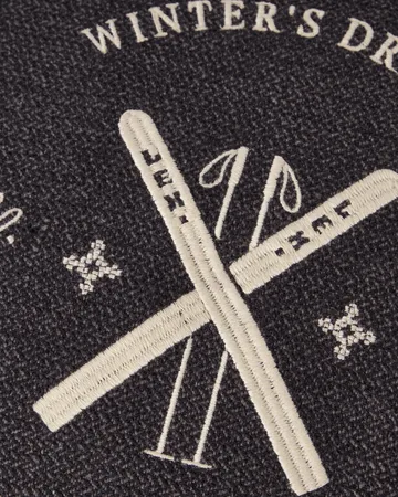 Ski Club οργανικό βαμβάκι μαξιλαροθήκη - Σκούρο μπλε-ανοιχτό μπεζ, 50x50 εκ. - Lexington