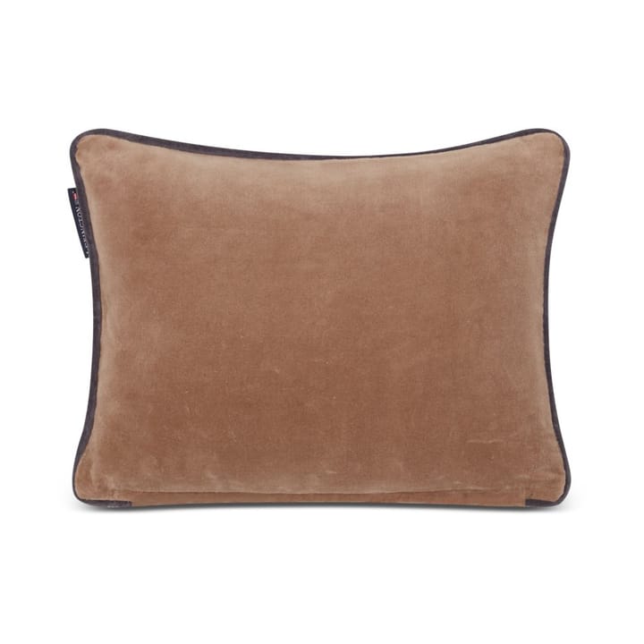 Ski Lodge Organic Cotton Velvet Μαξιλάρι, 30x40 εκ, μπεζ-σκούρο γκρι Lexington