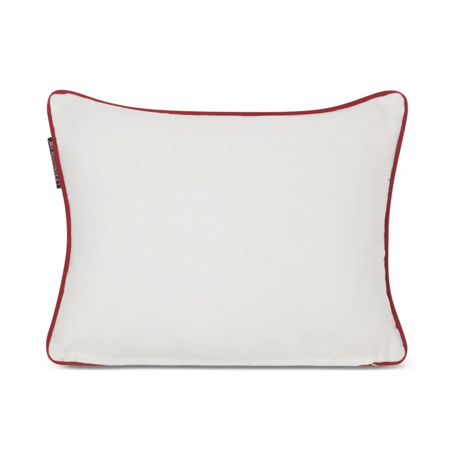 Skier Organic Cotton Twill Μαξιλάρι, 30x40 εκ, Λευκό-dark blue multi Lexington