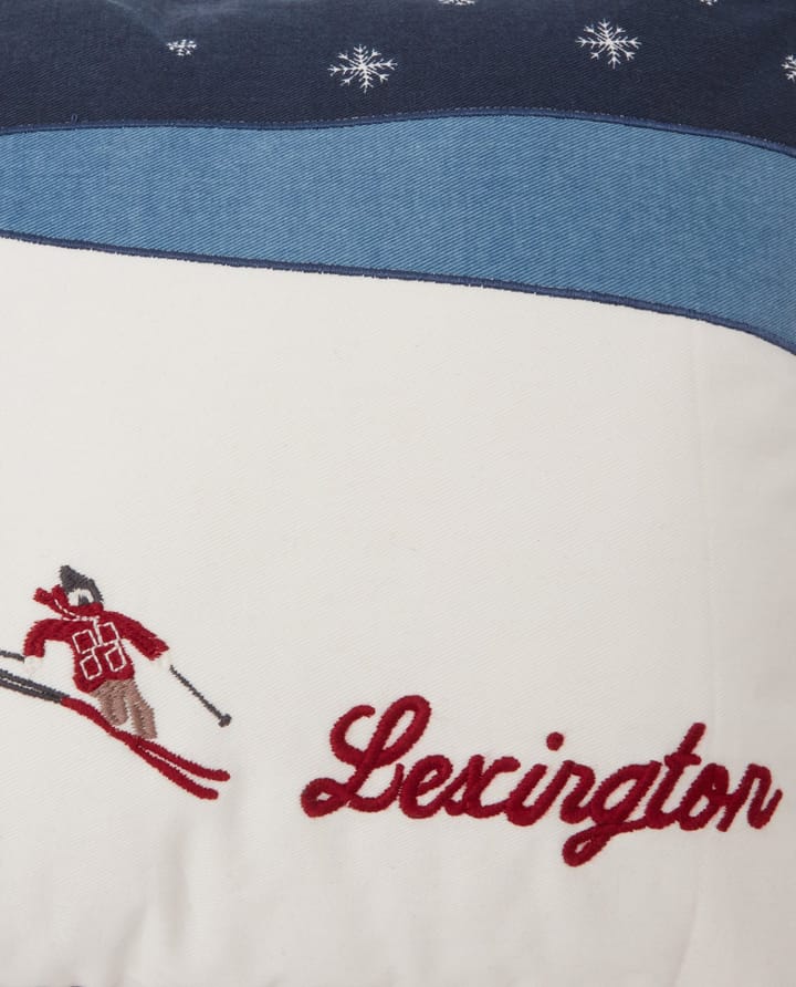 Skier Organic Cotton Twill Μαξιλάρι, 30x40 εκ, Λευκό-dark blue multi Lexington