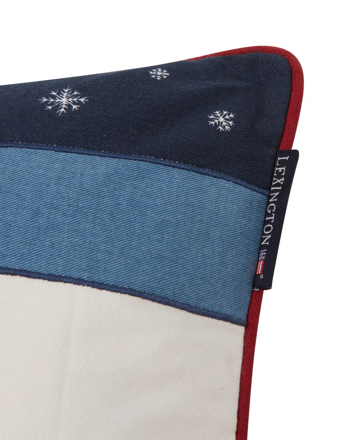 Skier Organic Cotton Twill Μαξιλάρι, 30x40 εκ, Λευκό-dark blue multi Lexington