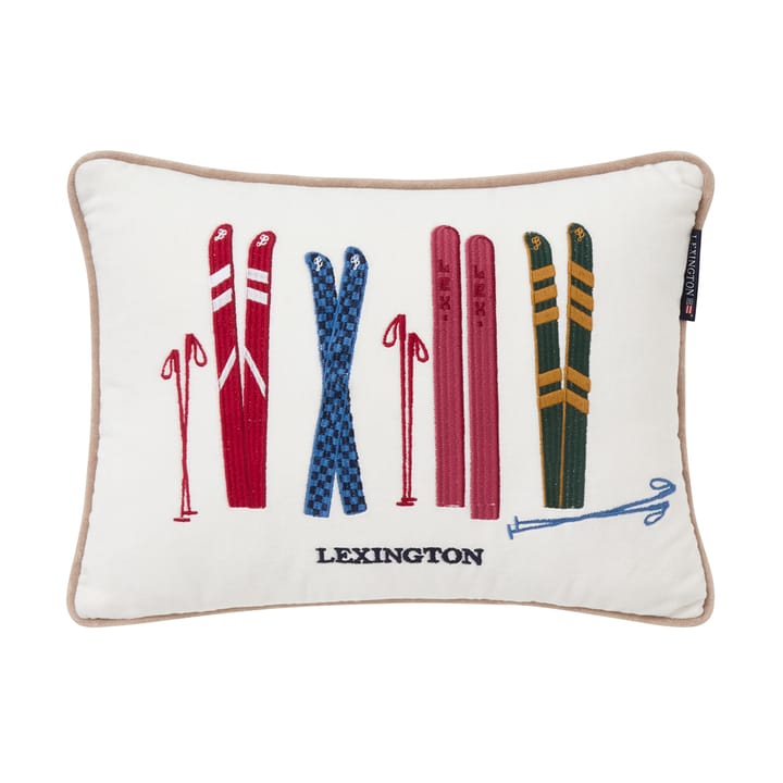 Skis and Poles οικολογικό βελούδο βαμβακερό μαξιλάρι 30x40 cm - White-multi - Lexington