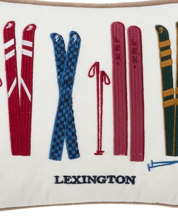 Skis and Poles οικολογικό βελούδο βαμβακερό μαξιλάρι 30x40 cm - White-multi - Lexington