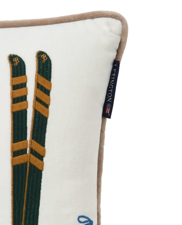 Skis and Poles οικολογικό βελούδο βαμβακερό μαξιλάρι 30x40 cm - White-multi - Lexington