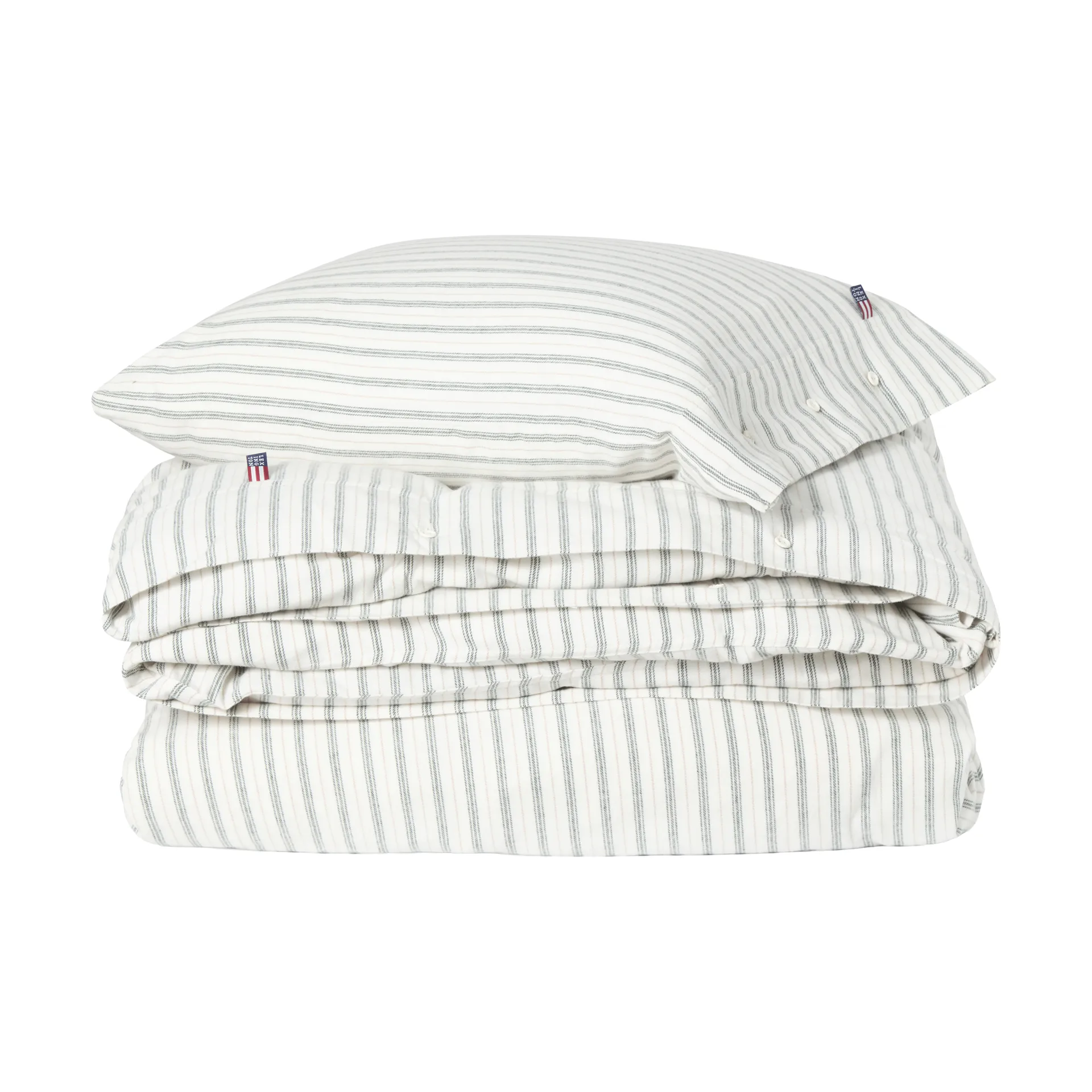 Stripe cotton flannel σετ κρεβατοκάμαρας, Λευκό-πράσινο-μπεζ, 2 τεμάχια 50x60 εκ./1 τεμάχιο 220x220 εκ. Lexington