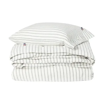 Stripe cotton flannel σετ κρεβατοκάμαρας - Λευκό-πράσινο-μπεζ, 2 τεμάχια 50x60 εκ./1 τεμάχιο 220x220 εκ. - Lexington