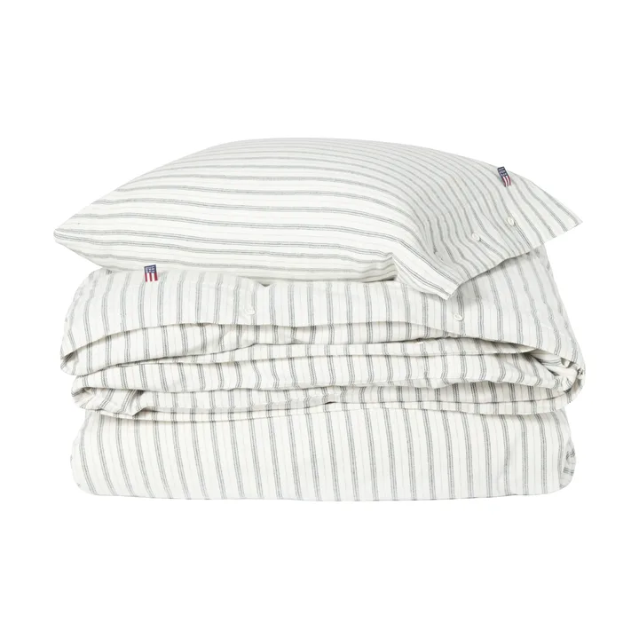 Stripe cotton flannel σετ κρεβατοκάμαρας - Λευκό-πράσινο-μπεζ, 50x60 εκ./150x210 εκ. - Lexington