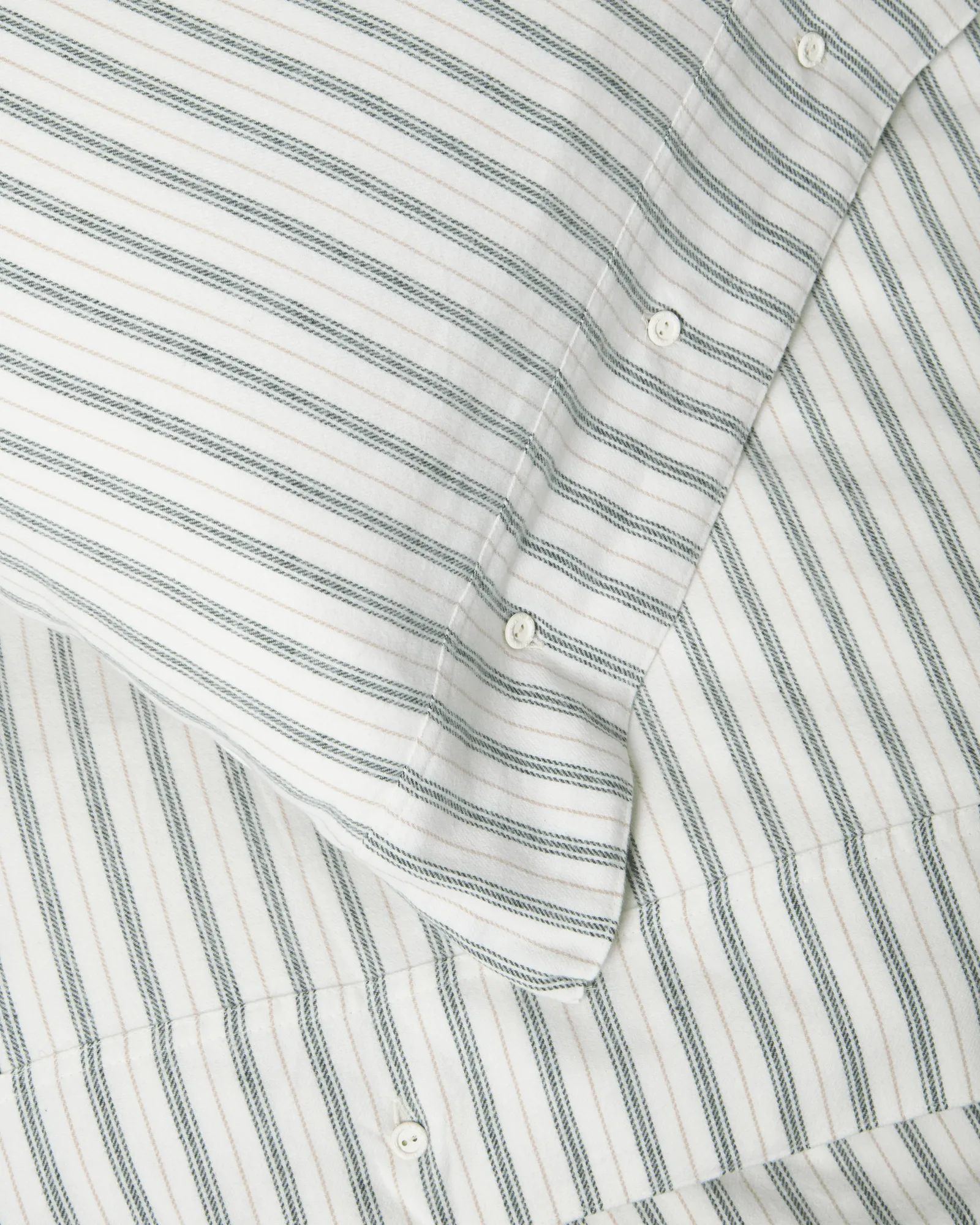 Stripe cotton flannel σετ κρεβατοκάμαρας, Λευκό-πράσινο-μπεζ, 50x60 εκ./150x210 εκ. Lexington