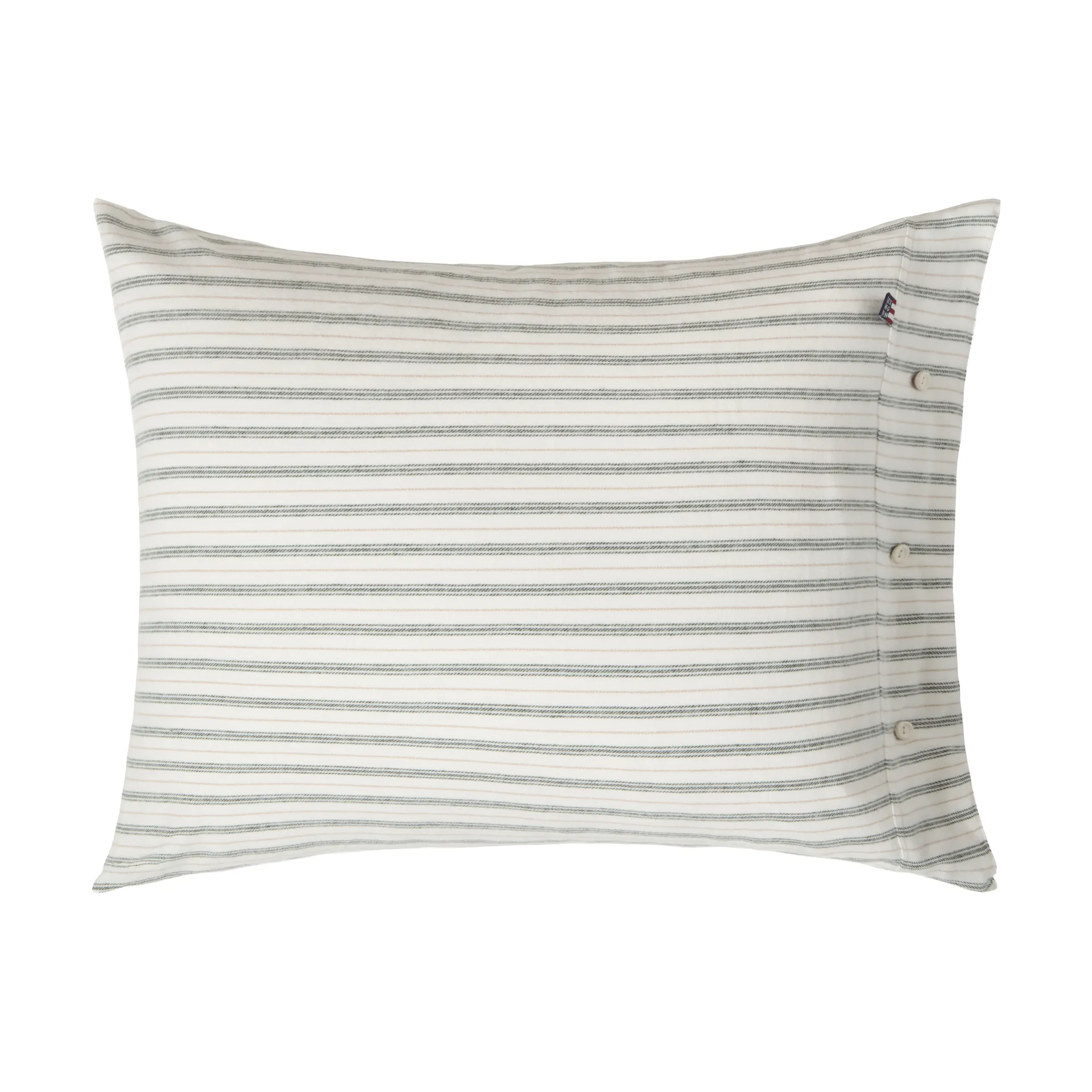 Stripe cotton flannel μαξιλαροθήκη, Λευκό-πράσινο-μπεζ, 50x60 εκ. Lexington
