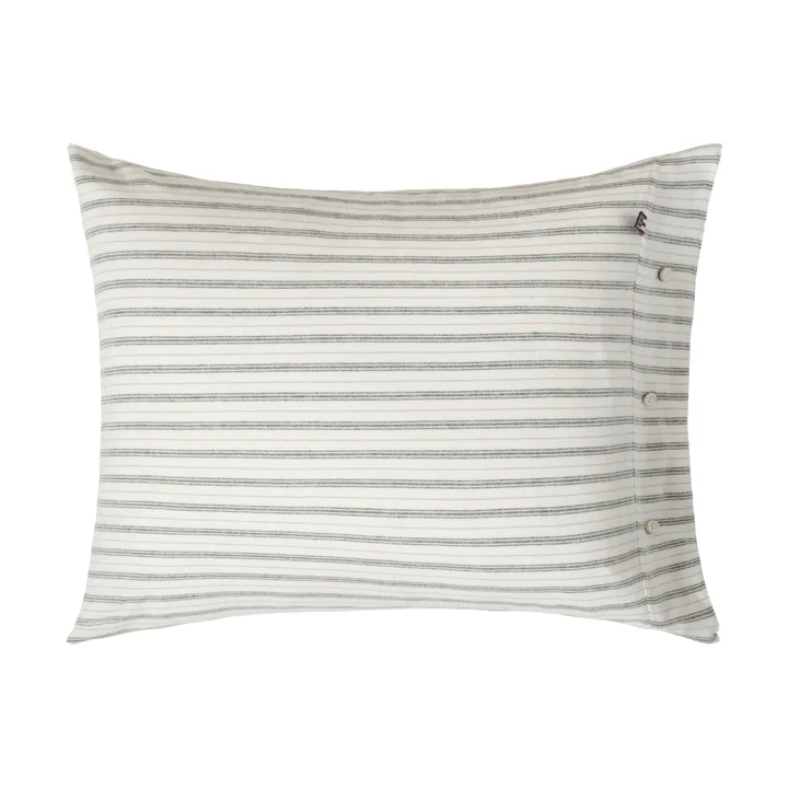 Stripe cotton flannel μαξιλαροθήκη - Λευκό-πράσινο-μπεζ, 50x60 εκ. - Lexington