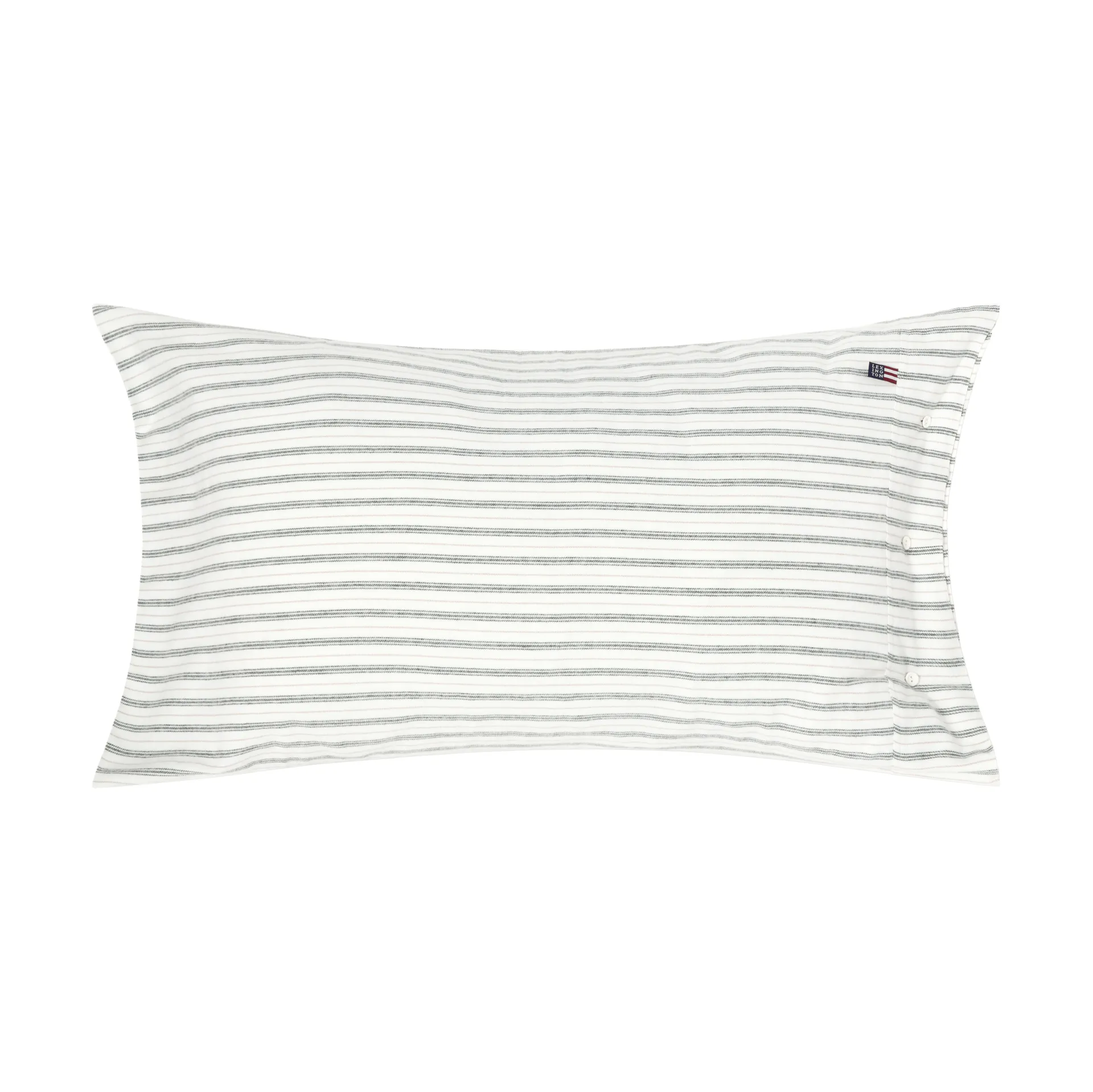 Stripe cotton flannel μαξιλαροθήκη, Λευκό-πράσινο-μπεζ, 50x90 εκ. Lexington