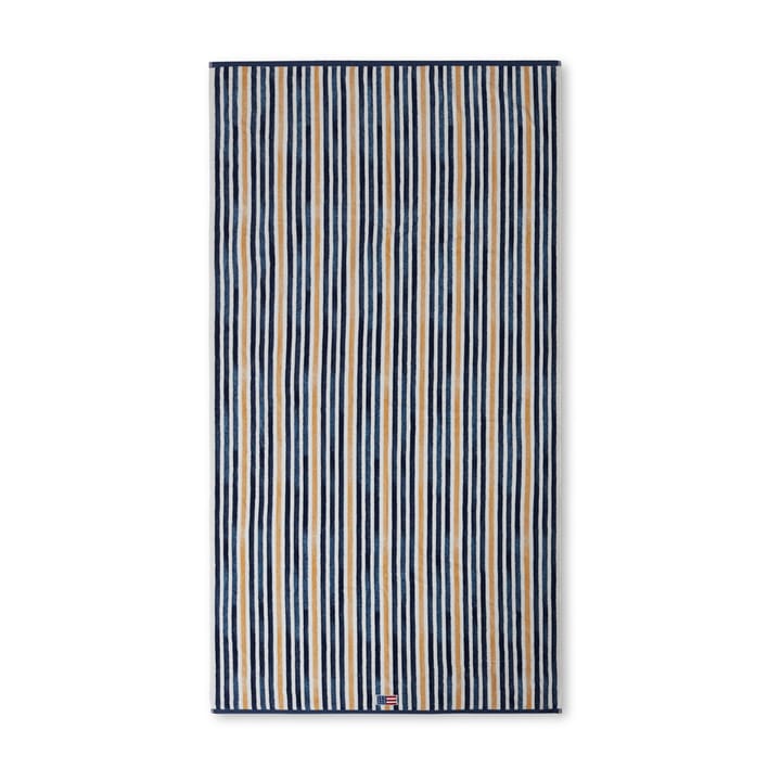 Striped Βαρμβακερή Βελουτέ πετσέτα μπάνιου 100x180 cm, Μπλε-λευκό-βρώμη Lexington