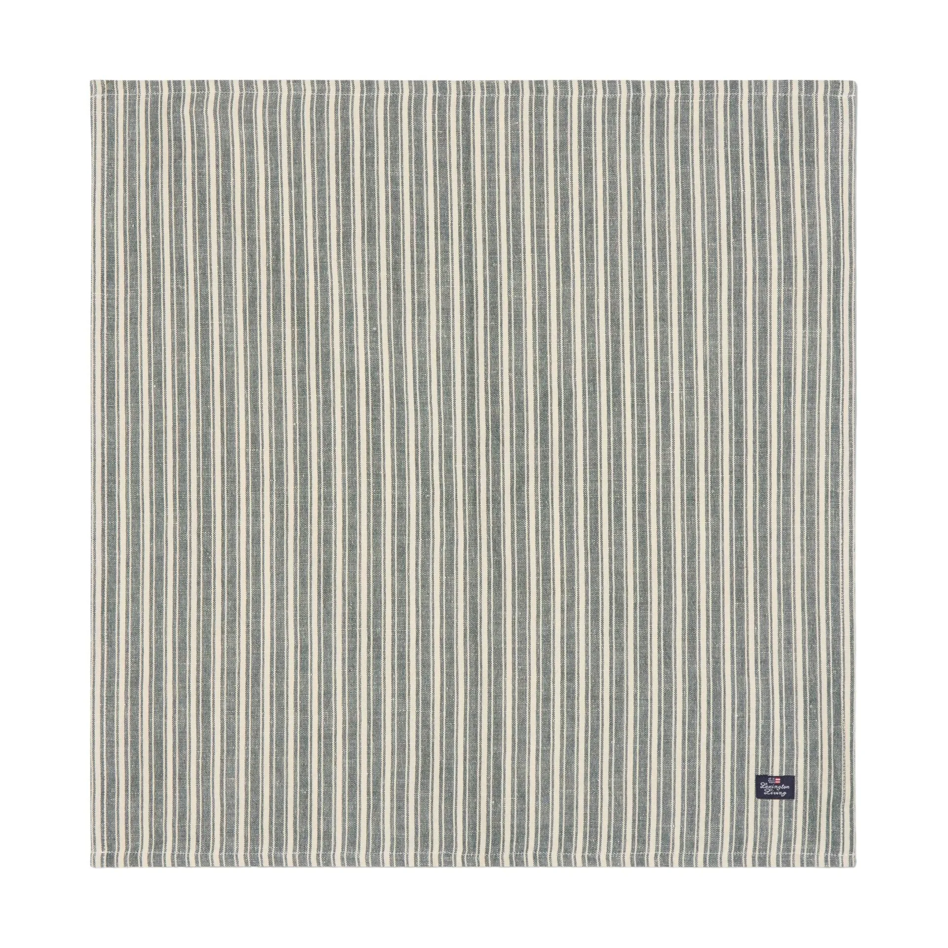 Striped λινές χαρτοπετσέτες, Πράσινο-ανοιχτό μπεζ, 50x50 εκ. Lexington