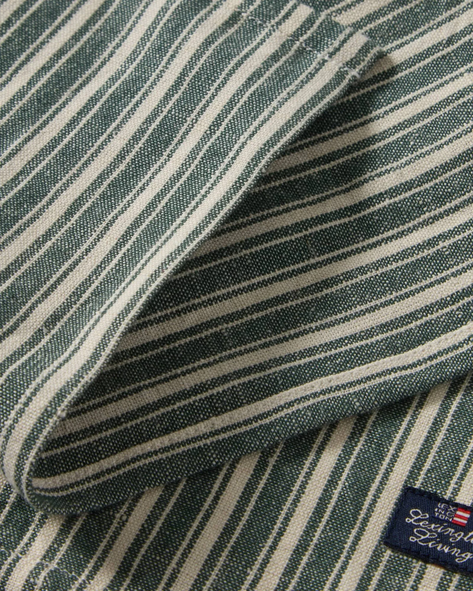 Striped λινές χαρτοπετσέτες, Πράσινο-ανοιχτό μπεζ, 50x50 εκ. Lexington