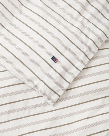 Σετ κρεβατιού Striped Cotton Poplin 220x220 cm - White - Lexington