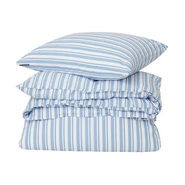 Σετ κλινοσκεπασμάτων Striped Cotton Poplin - White-Blue, 1 μαξιλαροθήκη - Lexington