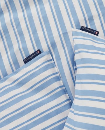 Σετ κλινοσκεπασμάτων Striped Cotton Poplin - White-Blue, 2 μαξιλαροθήκες - Lexington