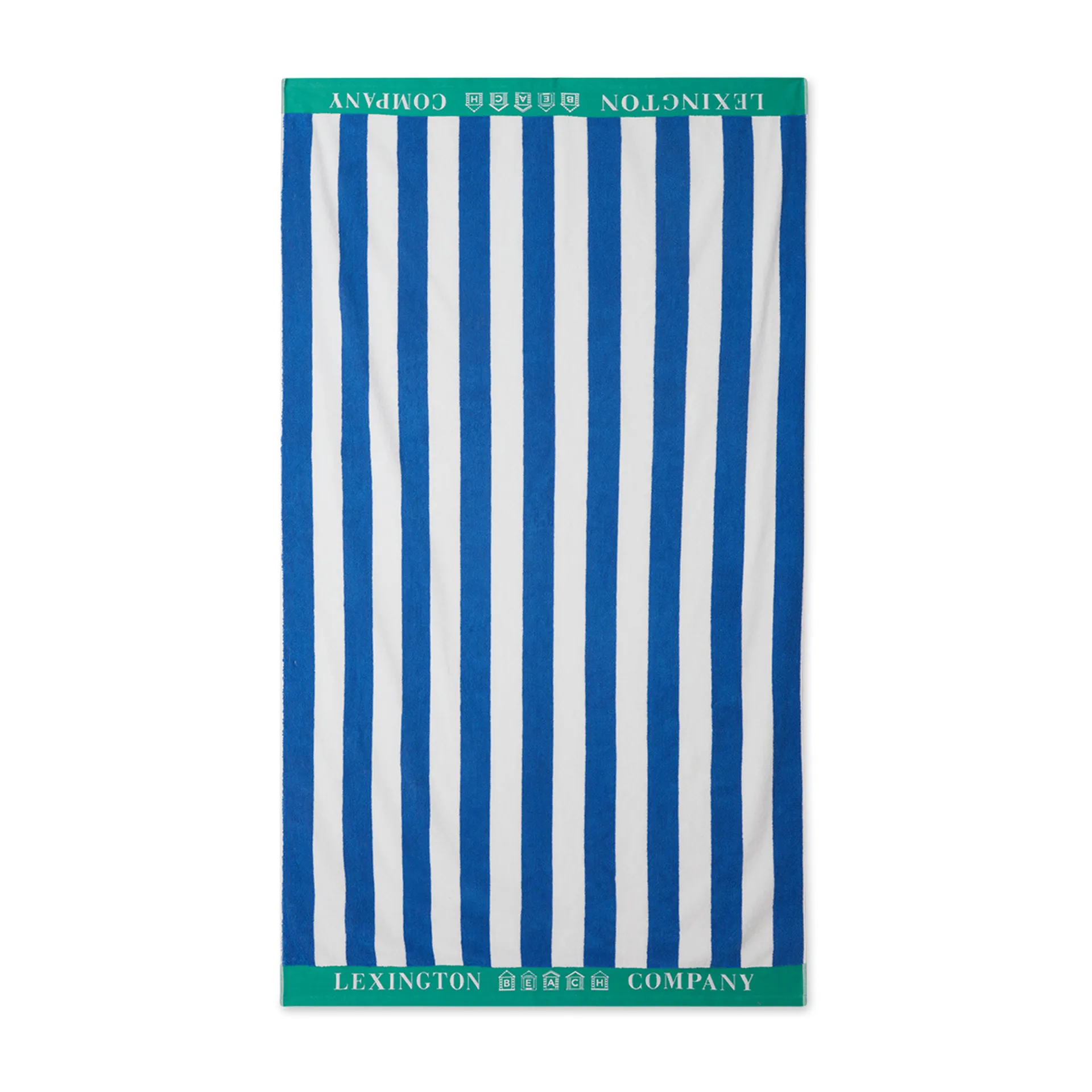 Striped Cotton Terry πετσέτα παραλίας 100x180 cm, Μπλε-λευκό-πράσινο Lexington