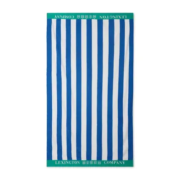 Striped Cotton Terry πετσέτα παραλίας 100x180 cm - Μπλε-λευκό-πράσινο - Lexington
