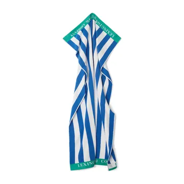 Striped Cotton Terry πετσέτα παραλίας 100x180 cm - Μπλε-λευκό-πράσινο - Lexington