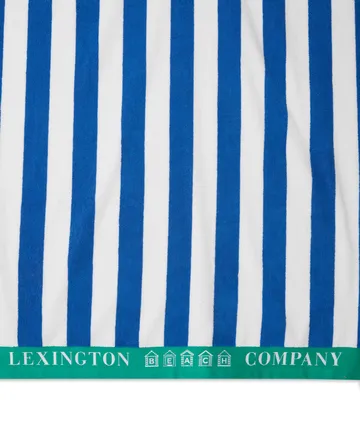 Striped Cotton Terry πετσέτα παραλίας 100x180 cm - Μπλε-λευκό-πράσινο - Lexington