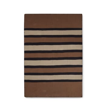 Striped Knitted Cotton βαμβακερό ριχτάρι 130x170 cm - Brown-beige-dark gray - Lexington