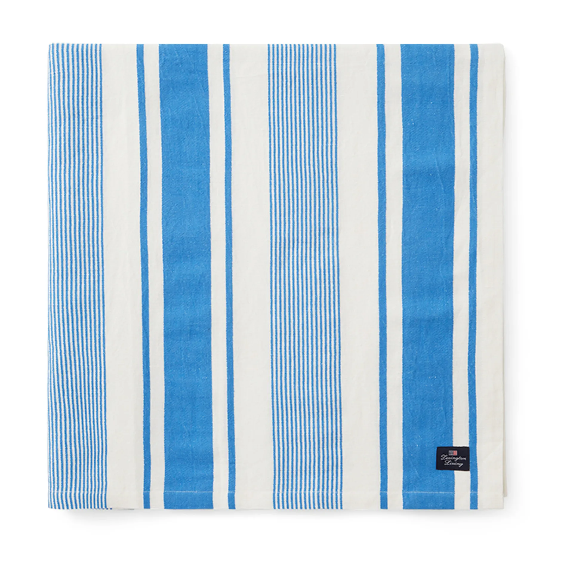 Striped Linen Cotton - Ριγέ λινό βαμβακερό τραπεζομάντιλο 150x250 cm, Μπλε-λευκό Lexington