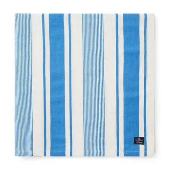 Striped Linen Cotton - Ριγέ λινό βαμβακερό τραπεζομάντιλο 150x250 cm - Μπλε-λευκό - Lexington