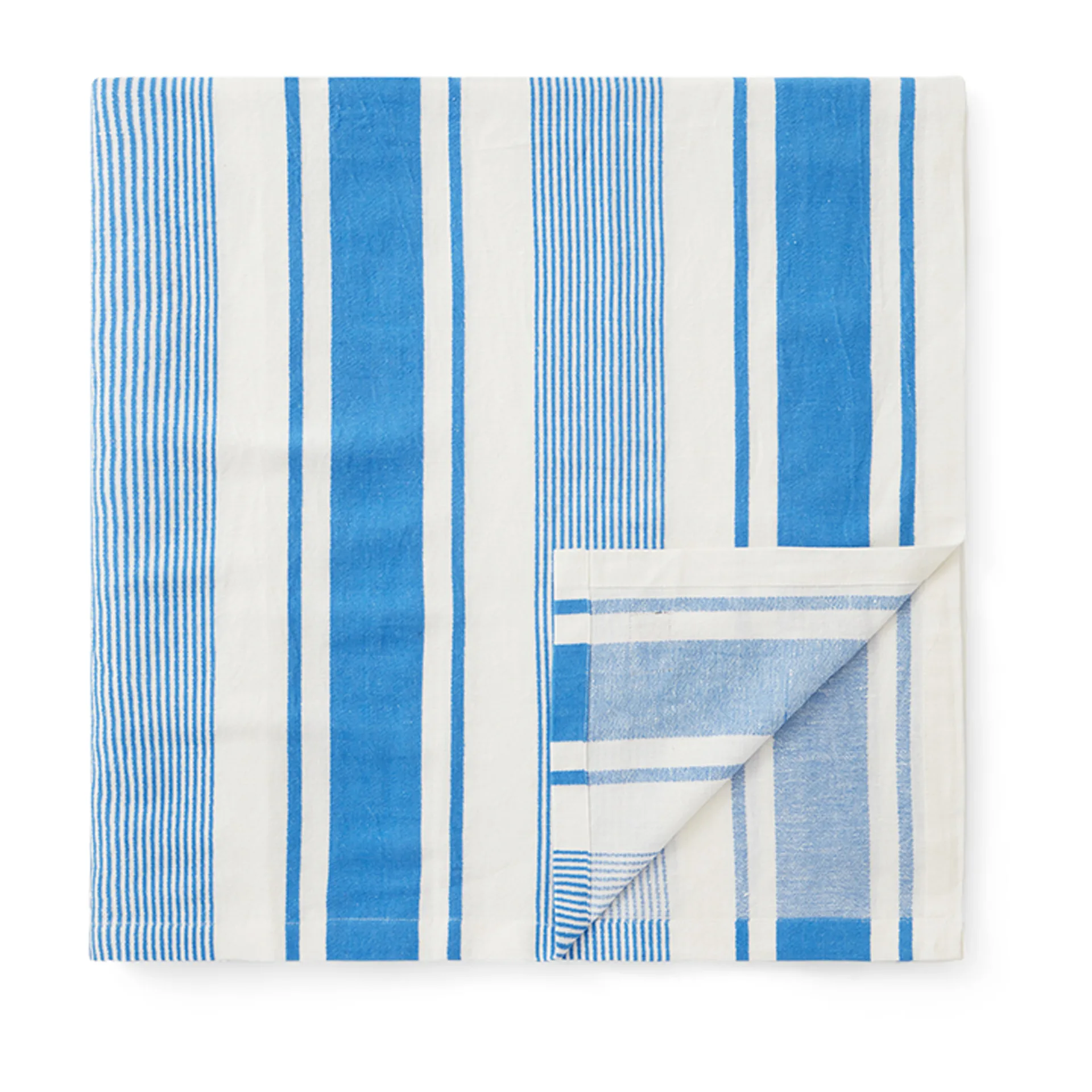 Striped Linen Cotton - Ριγέ λινό βαμβακερό τραπεζομάντιλο 150x250 cm, Μπλε-λευκό Lexington