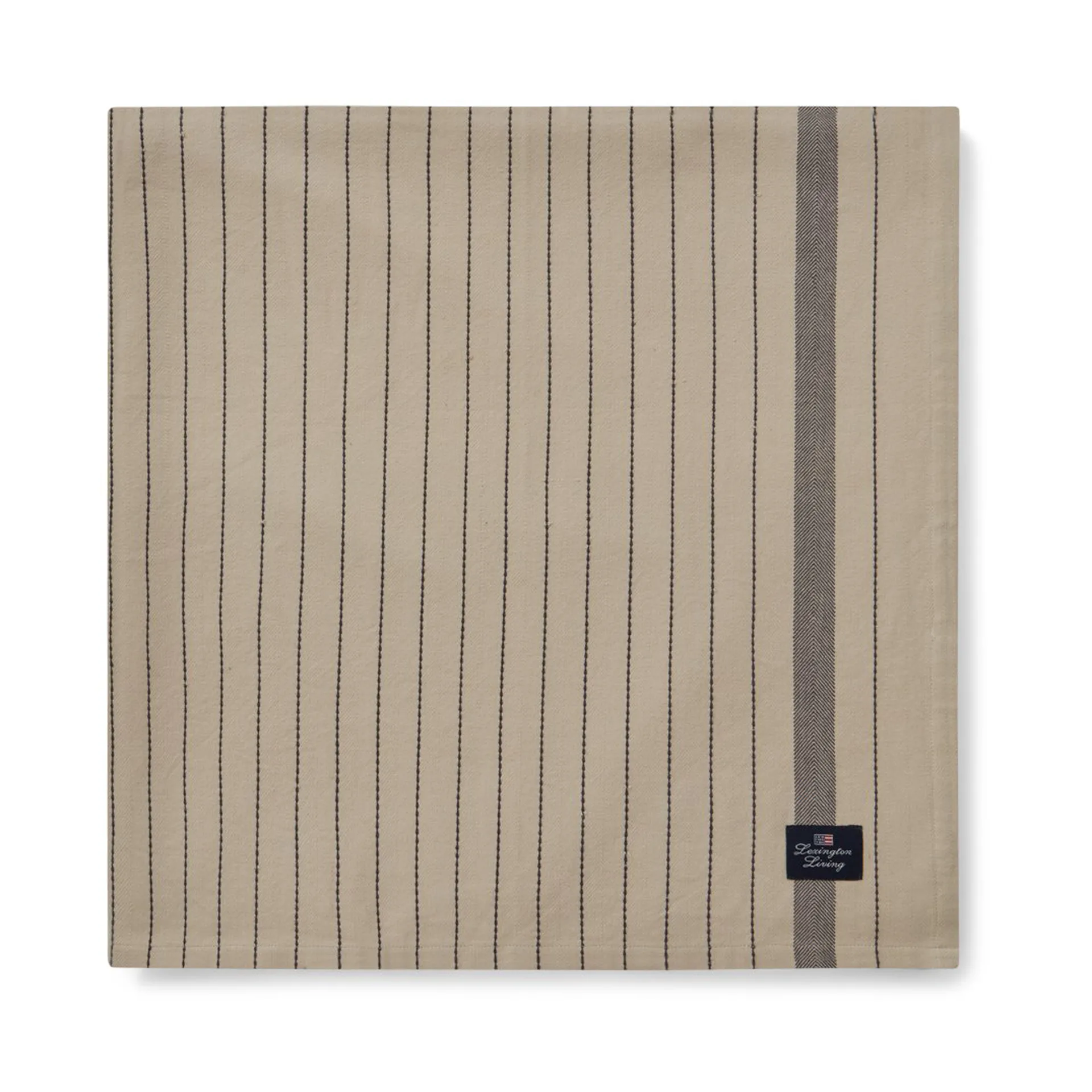Striped Organic Cotton τραπεζομάντηλο 150x350 εκ, Beige-dark grey Lexington
