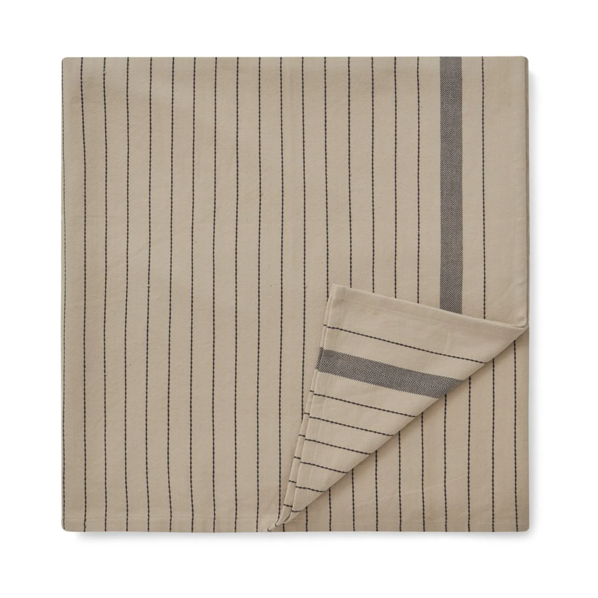 Striped Organic Cotton τραπεζομάντηλο 150x350 εκ, Beige-dark grey Lexington