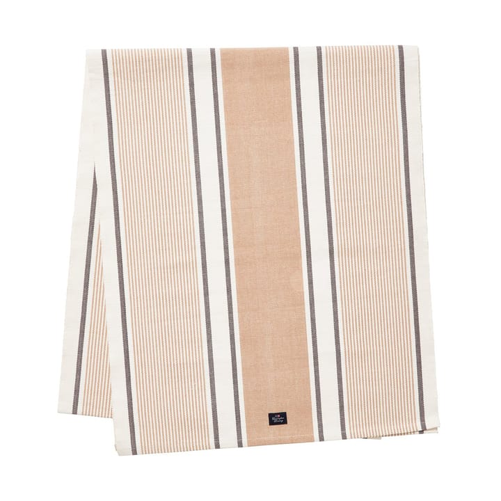 Striped Organic Cotton επιτραπέζιο ράνερ 50x250 cm - White-beige - Lexington