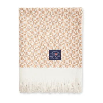 Striped Structured Recycled βαμβακερό ριχτάρι 130x170 cm - Μπεζ-λευκό - Lexington