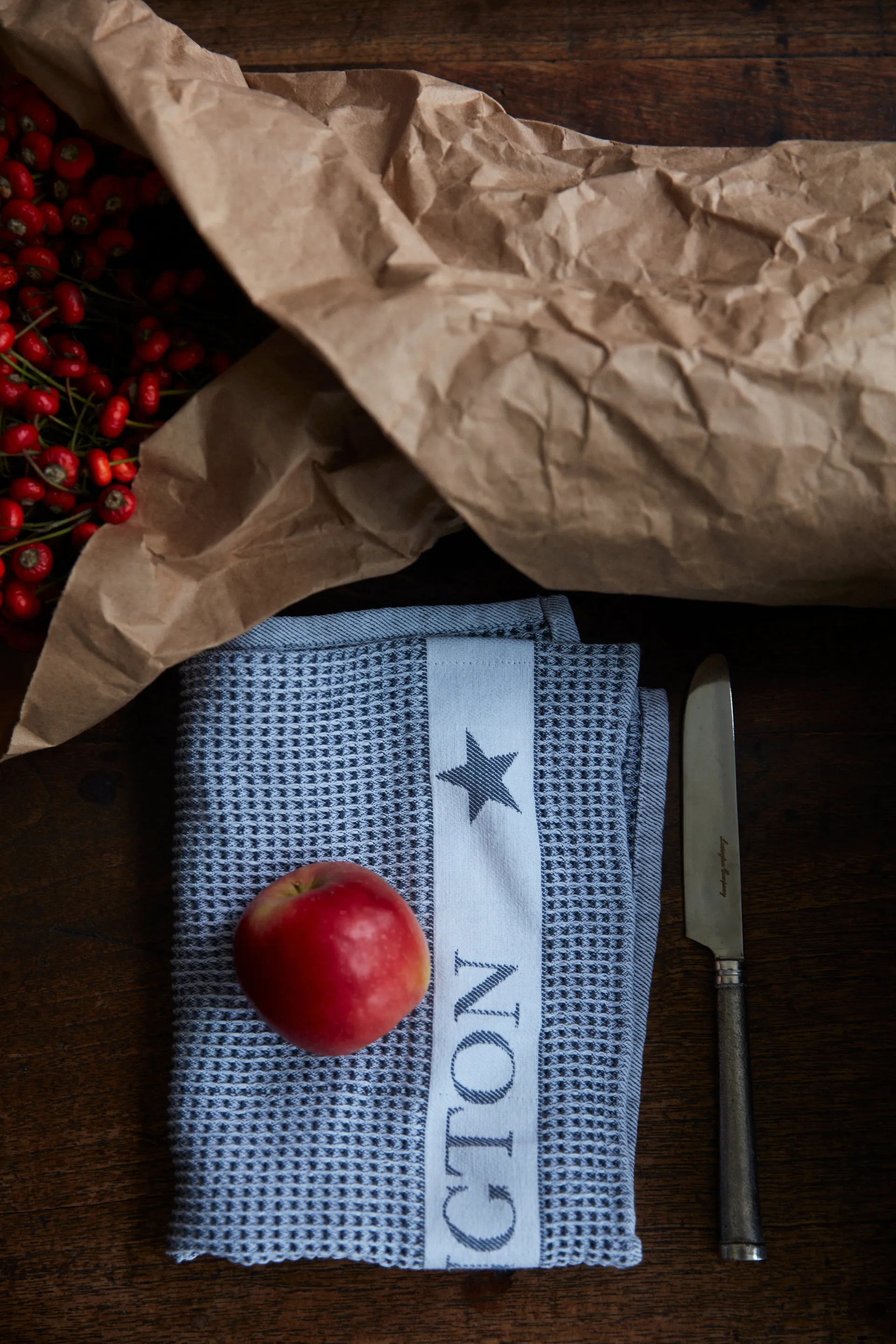 Βαμβακερή πετσέτα κουζίνας Waffle 45x70 cm, Dark grey-white Lexington