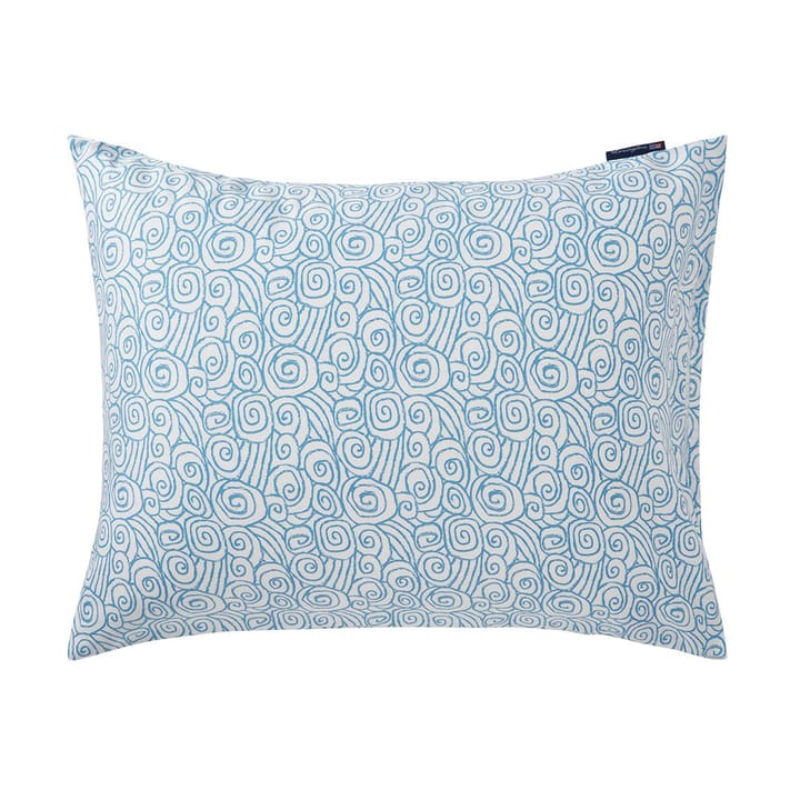 Μαξιλαροθήκη Wave Printed Cotton Sateen 50x60 cm - White-Blue - Lexington