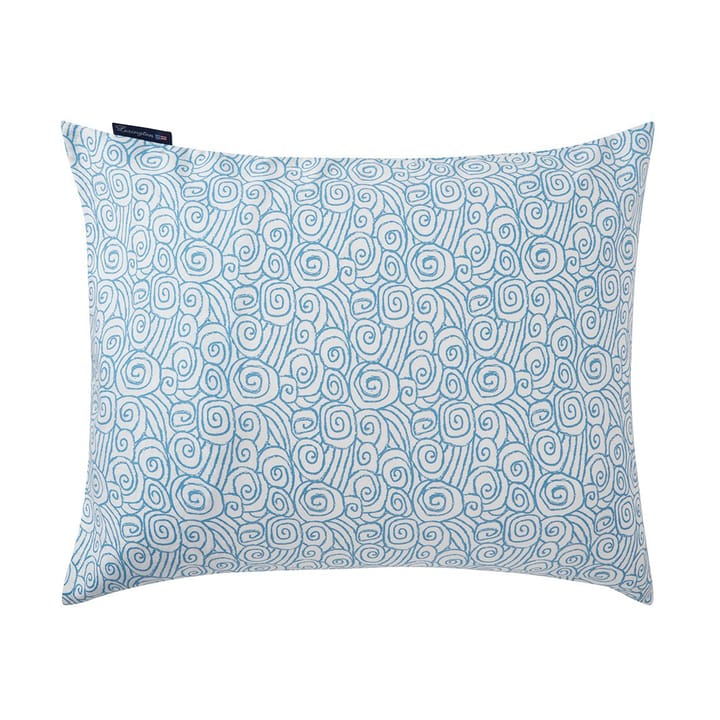 Μαξιλαροθήκη Wave Printed Cotton Sateen 50x60 cm, White-Blue Lexington