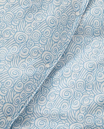 Σετ κλινοσκεπασμάτων Wave Printed Cotton Sateen - White-Blue, 1 μαξιλαροθήκη - Lexington