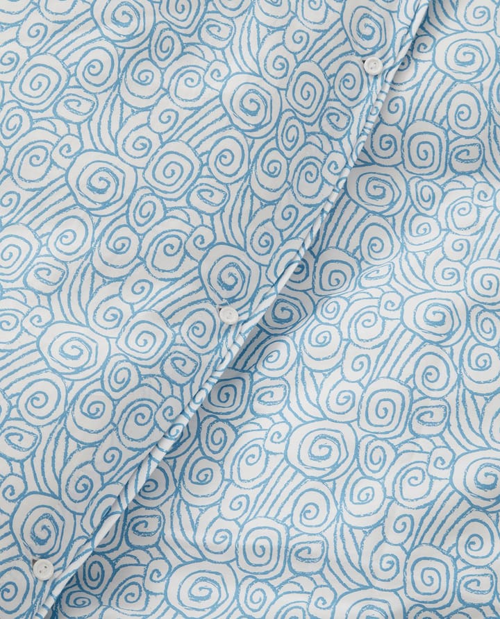 Σετ κλινοσκεπασμάτων Wave Printed Cotton Sateen, White-Blue, 1 μαξιλαροθήκη Lexington