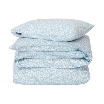 Σετ κλινοσκεπασμάτων Wave Printed Cotton Sateen - White-Blue, 2 μαξιλαροθήκες - Lexington